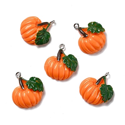 Autumn Theme Opaque Resin Pendants RESI-B011-15-1