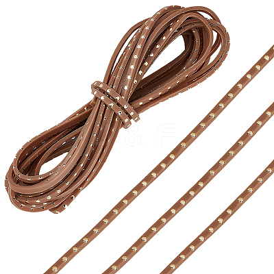 Flat Leather Craft Shoemaker Cord with Metal Rivet LS-AJEW-WH0561-08A-1