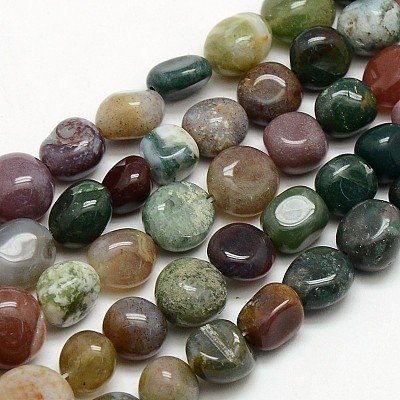 Natural Indian Agate Nuggets Bead Strands X-G-L154-01-1