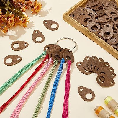 100Pcs Wood Floss Bobbin DIY-BC0013-82B-1