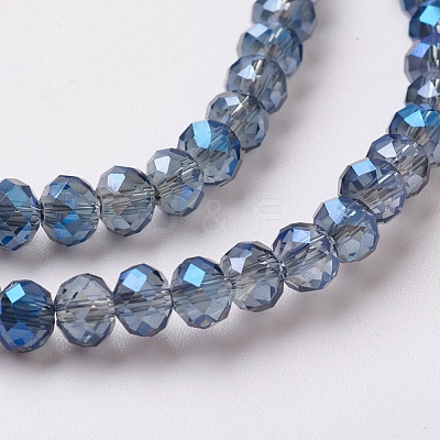 Electroplate Glass Beads Strands EGLA-F124-FR-B01-1