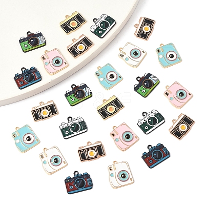 25Pcs 8 Styles Alloy Enamel Pendants ENAM-FS0003-13-1