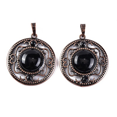 Natural Obsidian Pendants G-Q158-03-07-1