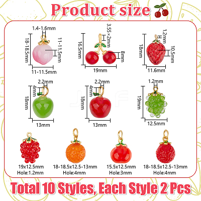 20Pcs 10 Styles Handmade Lampwork Pendants LAMP-NB0002-20-1