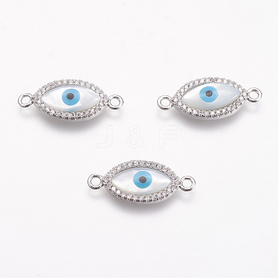Brass Micro Pave Cubic Zirconia Links KK-F731-48P-1