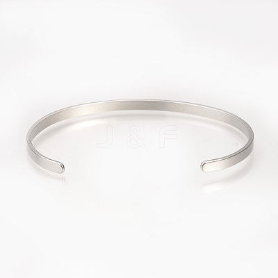 Tarnish Resistant 201 Stainless Steel Cuff Bangles BJEW-Q685-09-1
