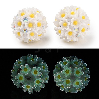Handmade Luminous Polymer Clay Rhinestone Fancy Beads CLAY-H003-04C-1