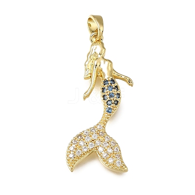 Brass Micro Pave Cubic Zirconia Pendants CU-CBA3569-02G-A-1