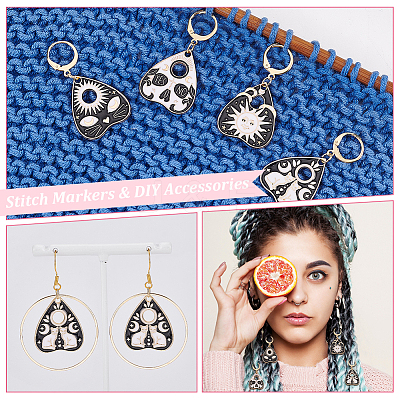 Alloy Enamel Talking Board Pendant Stitch Markers HJEW-AB00199-1