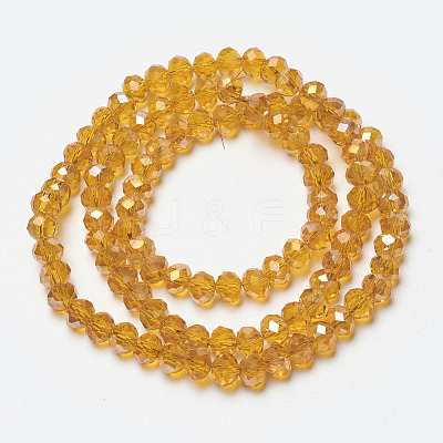 Electroplate Transparent Glass Beads Strands EGLA-A034-T8mm-H17-1