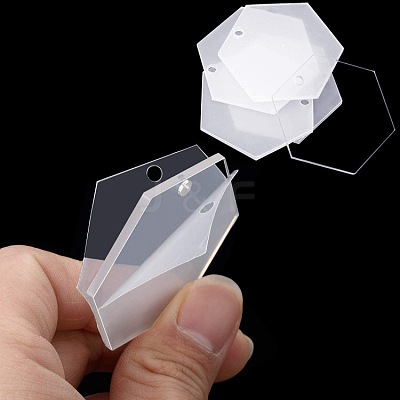 Transparent Acrylic Blank Pendants LS-TACR-WH0002-12-1