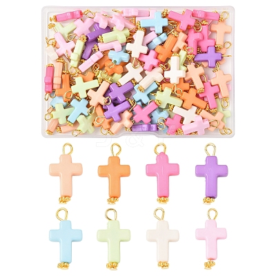 100Pcs Acrylic Pendant PALLOY-FS00039-03-1