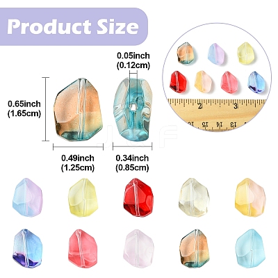 50Pcs Transparent Spray Paint Glass Beads GLAA-YW0004-50A-1