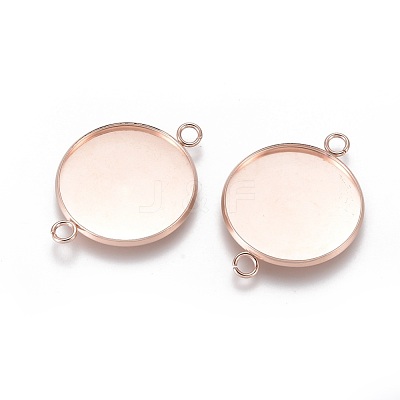 201 Stainless Steel Cabochon Connector Settings X-STAS-F191-15RG-I-1