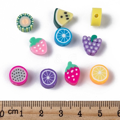 Handmade Polymer Clay Fruit Theme Beads X-CLAY-Q215-01-1