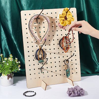 1 Set Rectangle Wood Slant Back Earring Display Stands EDIS-BC0001-02-1