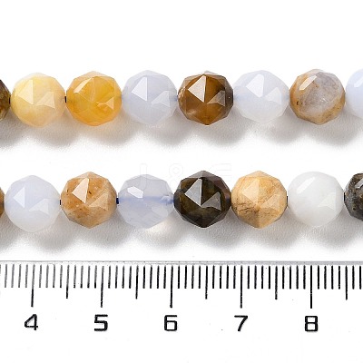 Natural Blue Chalcedony Beads Strands G-NH0021-A11-01-1