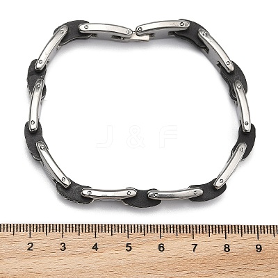 Great Valentines Day Gifts for Boyfriend 304 Stainless Steel Silicone Bracelets BJEW-I129-B-1