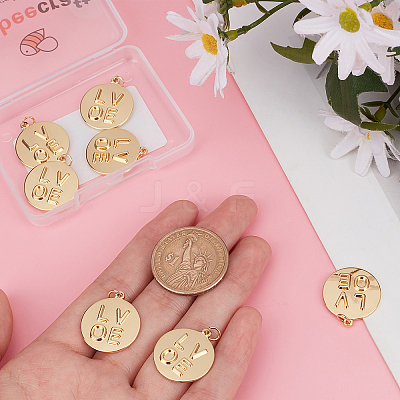8Pcs Valentine Theme Brass Pendants KK-BBC0002-57-1