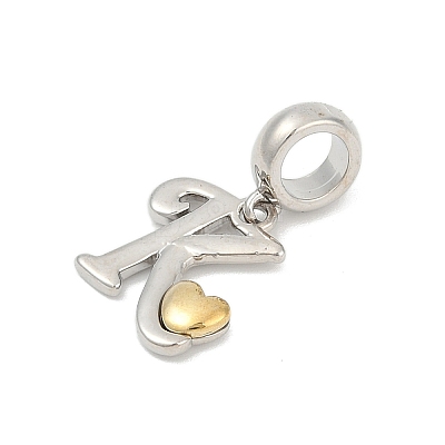 Brass European Dangle Charms KK-Z097-01K-GP-1