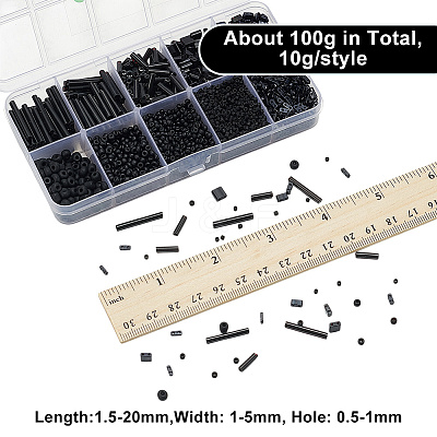 100G 10 Styles Frosted Opaque Glass Seed Beads Set SEED-GO0001-11D-1