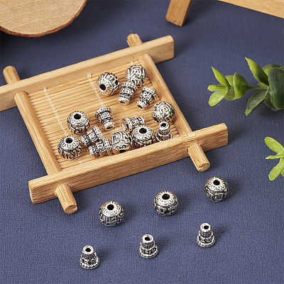 Tibetan Style Alloy 3 Hole Guru Beads FIND-TAC0017-34A-1