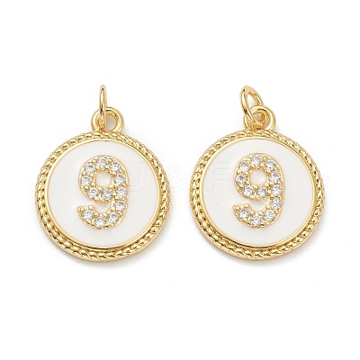 Brass Micro Pave Clear Cubic Zirconia Charms ZIRC-I052-16G-09-1