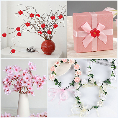 100Pcs Cloth Artificial Flower Head AJEW-GF0013-17A-1