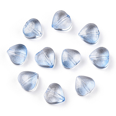 Transparent Spray Painted Glass Beads GLAA-R211-02-B02-1