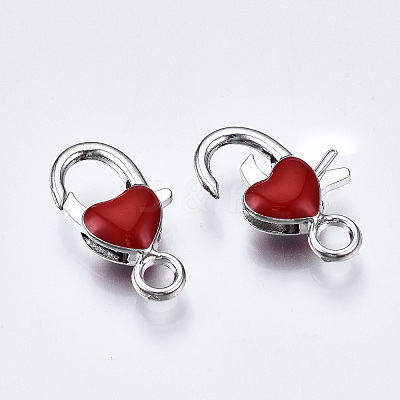 Alloy Enamel Lobster Claw Clasps PALLOY-Q441-031B-RS-1