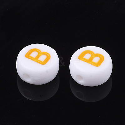 Initial Acrylic Beads X-OACR-E001-20B-1