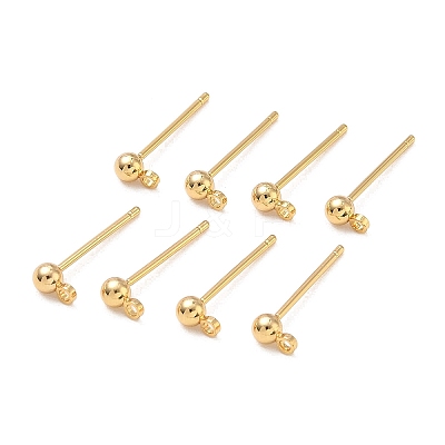 SHEGRACE Brass Round Ball Stud Earring Findings XGR0050G-38G-1