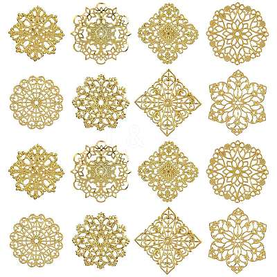 80Pcs 8 Styles Iron Filigree Joiners IFIN-CJ0001-75-1