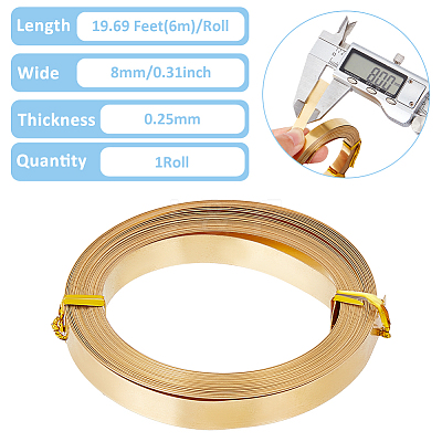 Brass Flat Bezel Wire CWIR-WH0001-C01-1