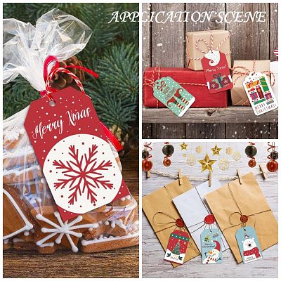Rectangle Christmas Theme Kraft Paper Cord Display Cards CDIS-K003-02F-1
