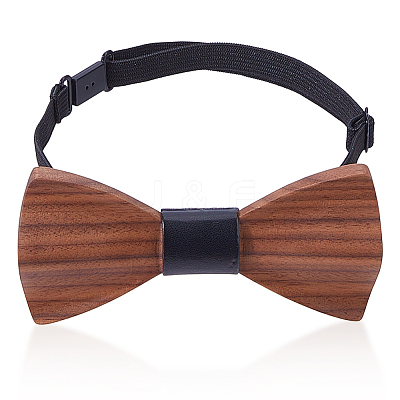 Adjustable Wood Bow Ties for Bridegroom AJEW-WH0455-340-1