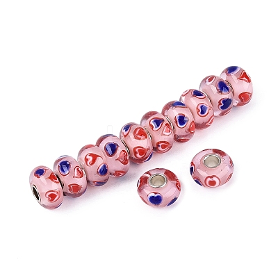 Handmade Lampwork & Brass Core European Beads LAMP-N044-05S-01-1