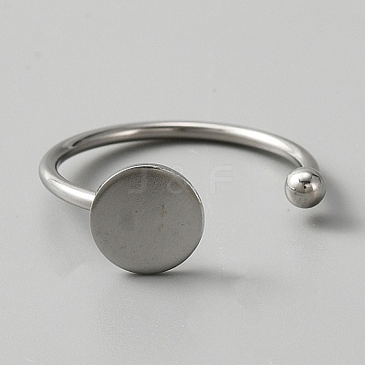 10Pcs 304 Stainless Steel Open Cuff Rings Findings DIY-WH0410-55P-1