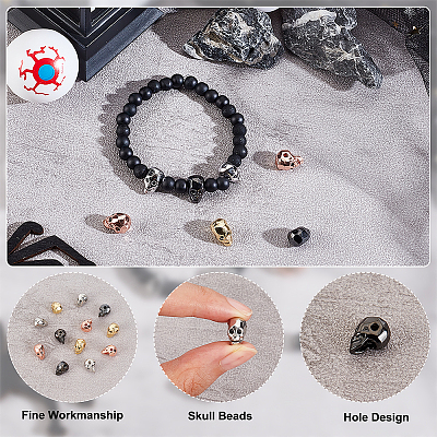 12Pcs 4 Colors Brass Beads FIND-AR0002-34-1
