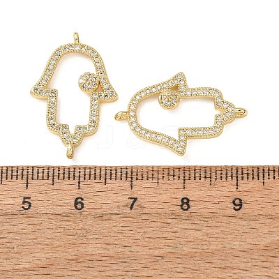 Brass Micro Pave Clear Cubic Zirconia Connector Charms CU-CBA4579-10G-A-1