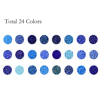 600G 24 Colors Glass Seed Beads SEED-JP0008-05-3mm-1