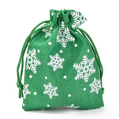 Christmas Themed Burlap Packing Pouches ABAG-L007-01A-01-1