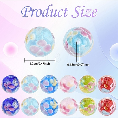 10Pcs Round Lampwork Beads LAMP-YW0001-60A-1