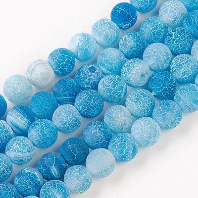Natural Weathered Agate Beads Strands G-G589-8mm-14-1