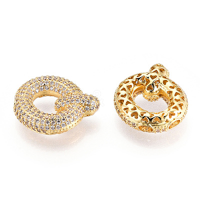Brass Micro Pave Cubic Zirconia Pendants KK-N254-06G-Q-1