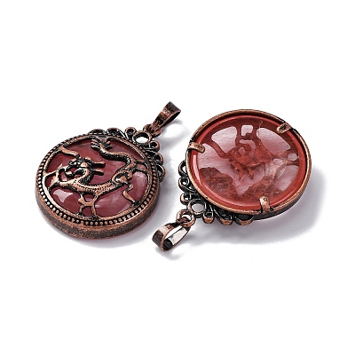 Cherry Quartz Glass Pendants G-A241-02R-06-1
