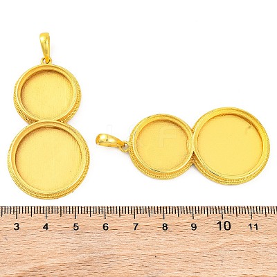 Brass Big Pendants with Flat Round Tray KK-G502-11G-1