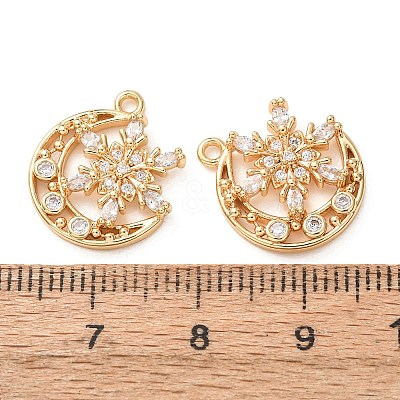 Brass Micro Pave Clear Cubic Zirconia Pendants KK-A304-17G-1