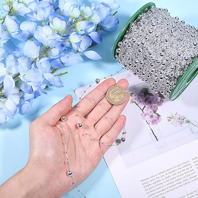 Plastic Imitation Pearl Beaded Chains KY-WH0051-25C-1