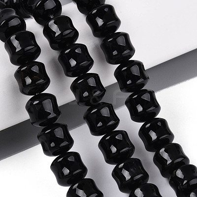Natural Black Onyx(Dyed & Heated) Beads Strands G-N353-06A-08-1